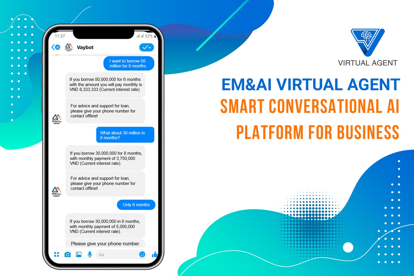 EM&AI Virtual Agent – Smart conversational AI platform for business